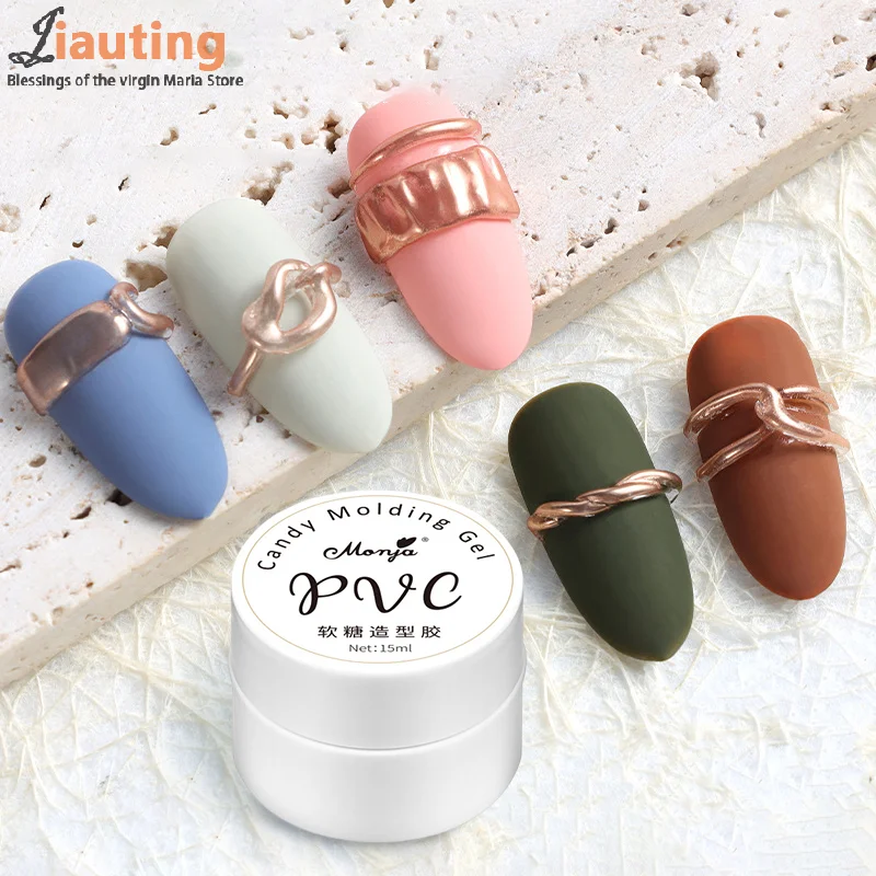 1pcs Pvc Transparent Fudge Gel 3d Non Stick Hand Solid Gel Molding Gel Phototherapy Nail Polish Gel Cooperate With Uv Lamp