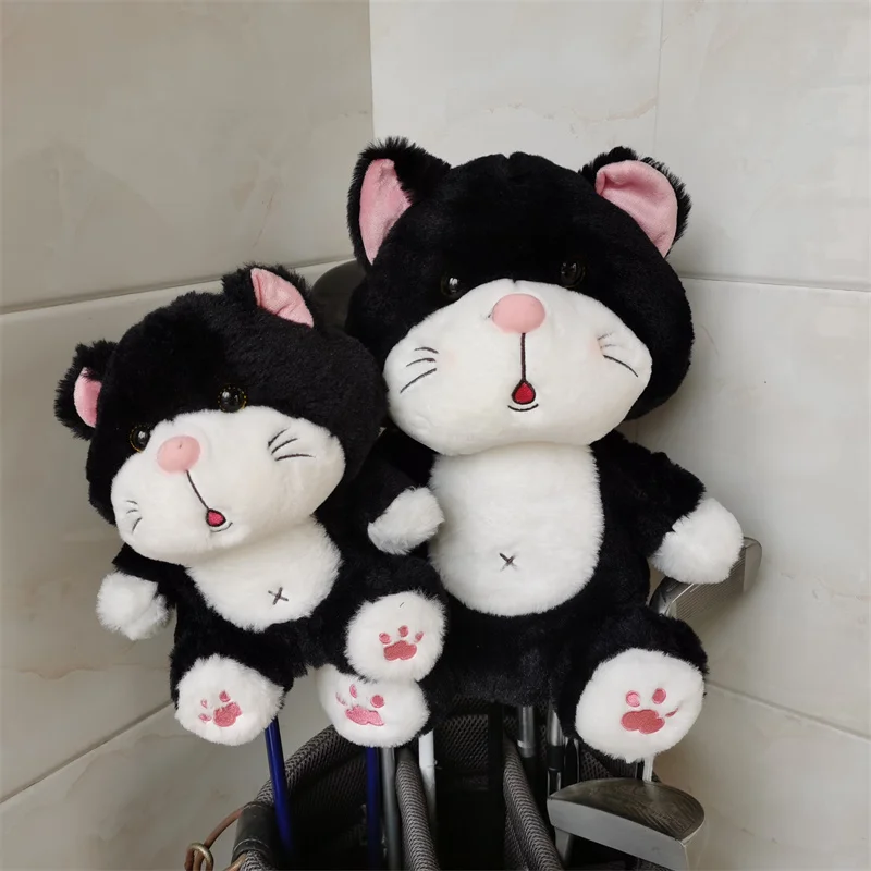 Black Cat golf wood headcovergreat plush 460cc driver fairway wood head cover Drop shipping