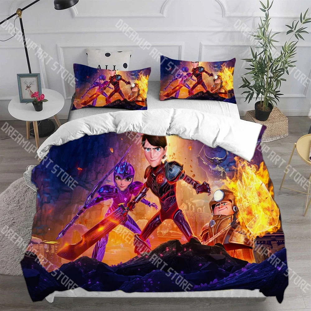 Fashion Trollhunters Cartoon Bedding Set Single Twin Full Queen King Size Bed Set Kids Bedroom Duvetcover Sets Bed Sheet Set