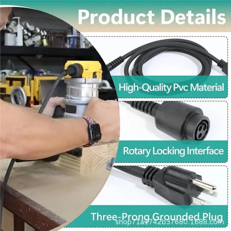 ABSS-US Plug Power Cord For Dewalt DW616 DW618 Router Connection Cable 399063-02 399063-00 39906302 39906300
