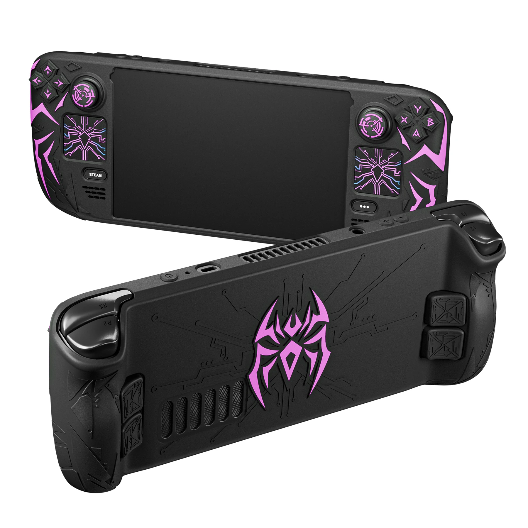 PlayVital Cyber Spider Protective Case for Steam Deck OLED/LCD, Anti-Slip Silicone Grip Cover with Back Button Enhancements - view 2
