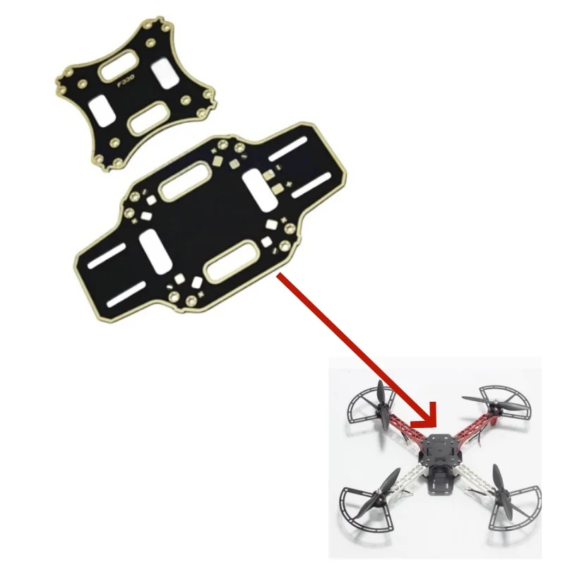 Tablero de marco de fibra de carbono F330 para Dron, cuadricóptero multirotor, marco de aire de 330mm, placa inferior superior central para Dron FPV multicóptero DIY