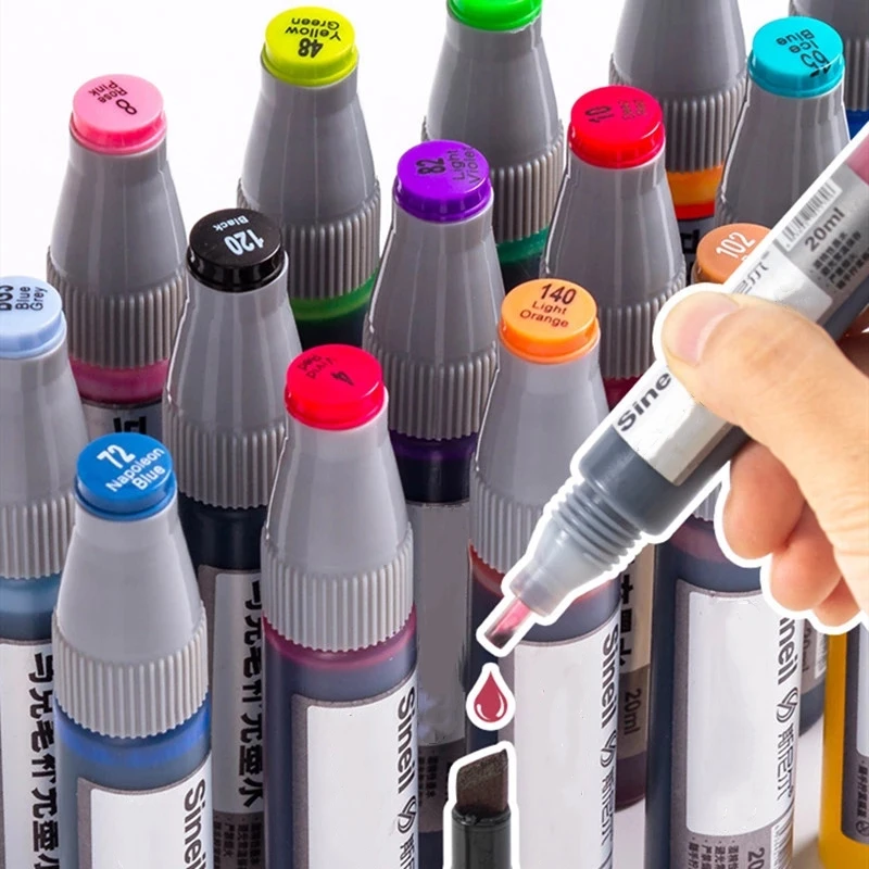 Sineil Marker Refill Ink Touch Marker Refill Mark Pen Replenishment Liquid Universal Touch Marker Pen Water Injection Liquid