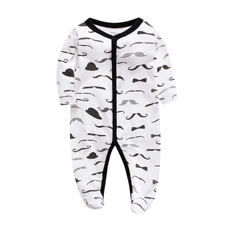 0-12 Months New Fall Newborn Baby Clothes Cotton Striped Cartoon Print Baby Boy Jumpsuit Long Sleeve ropa de bebe Clothing