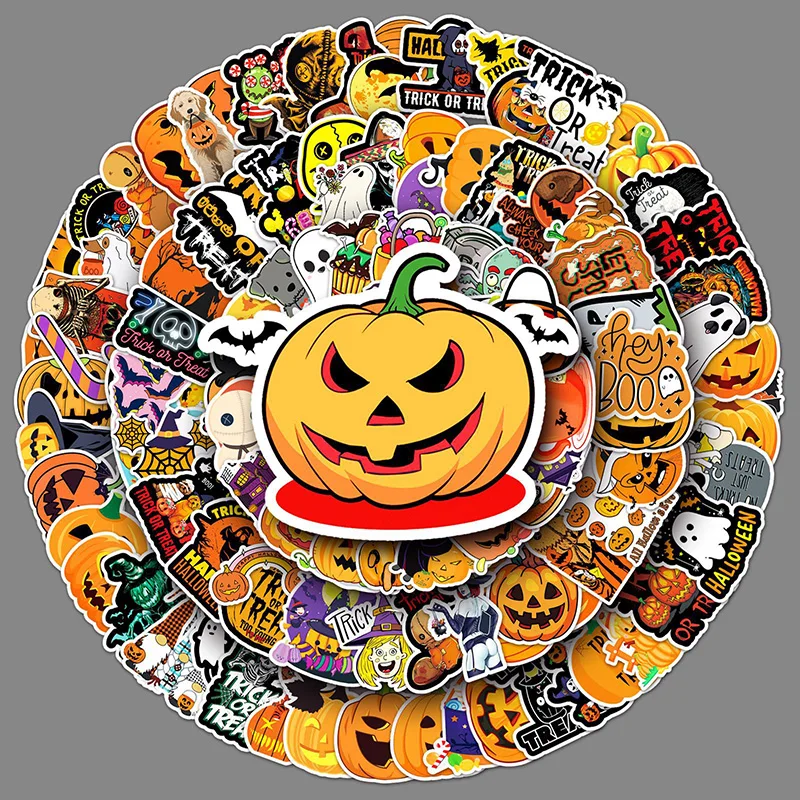 

200Sheets Creative DIY All Saints' Day Doodle Stickers Cartoon Suitcase Helmet Refrigerator Notebook Stickers Children's Gift