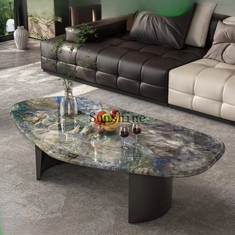 

High-end microcrystalline stone living room small apartment Italian simple coffee table