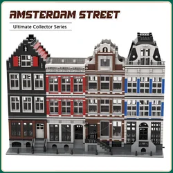 Genuine Modular MOC Blocks Building Amsterdam Canal House Architecture Model Technology Bricks DIY Assembly Collection Toy Gifts