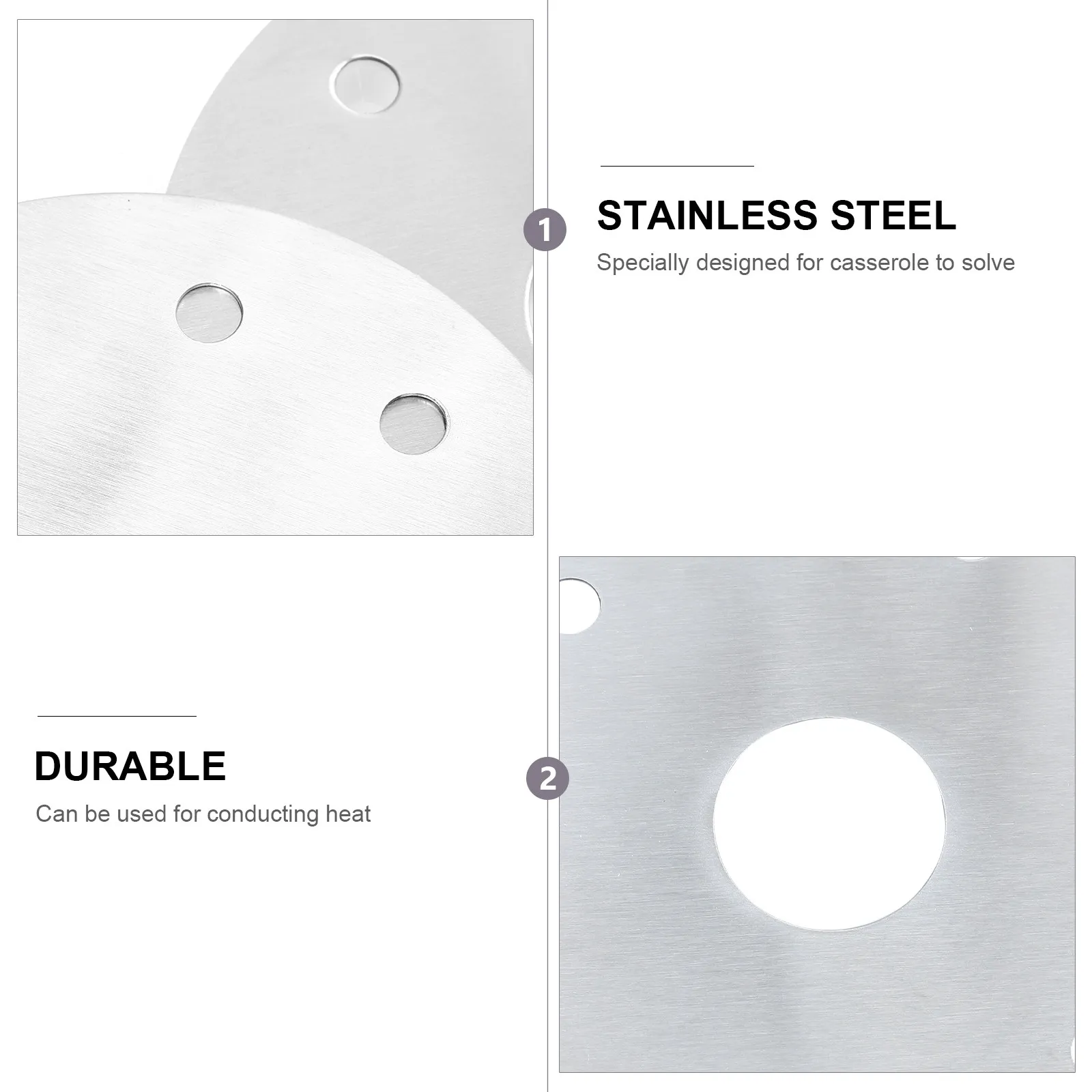 2Pcs Heat Diffuser Plate Stainless Steel Casserole Induction Cooker Adapter Heat Conducting Sheet Electric Stove Parts Cookware