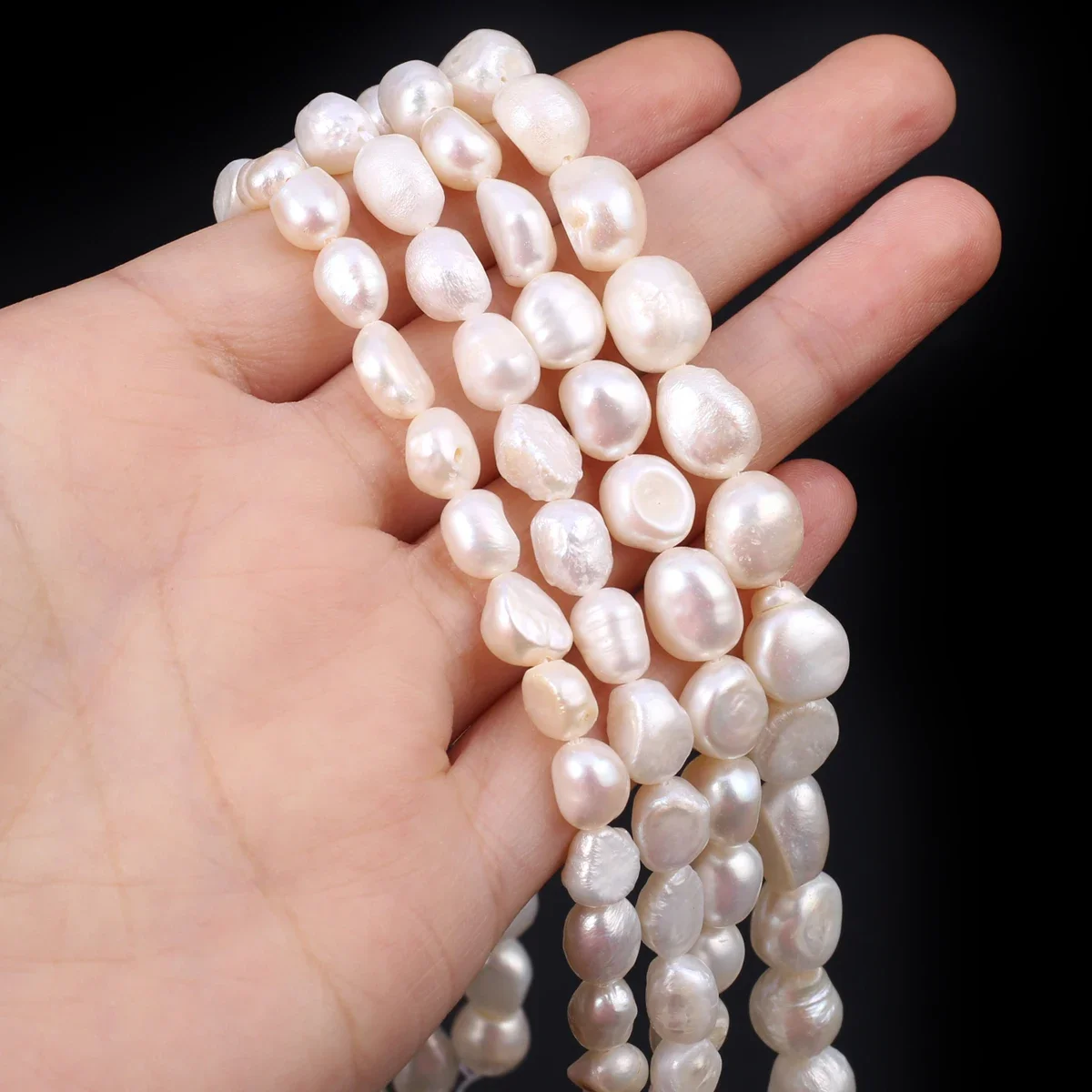 Natural Zhuji Freshwater Pearl Beads Loose One-sided Luster Pearl Bead for Jewelry Making Diy Necklace Anklet Women Crafts