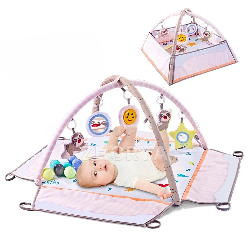 Foldable Activity Play Mats With Fence Infant Soft Blanket Baby Gym Mat For Kids