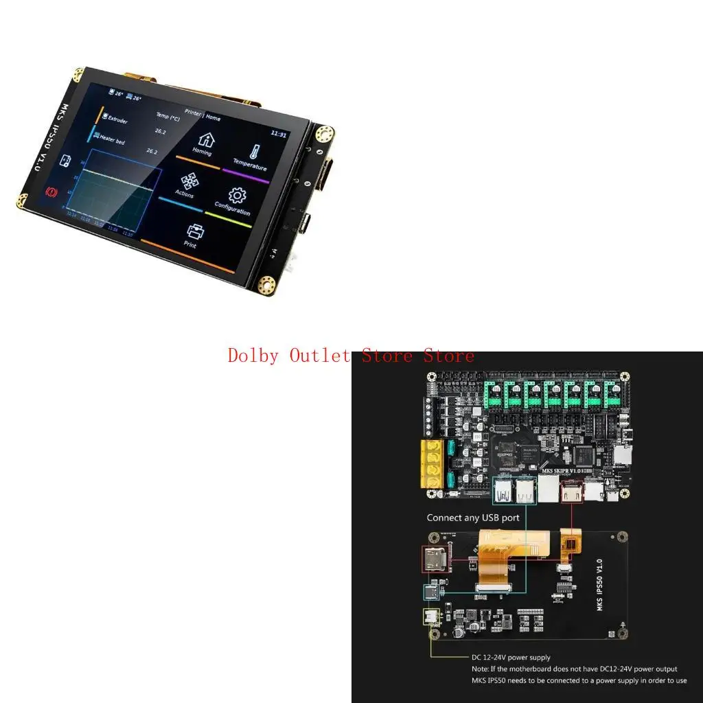 

MKS IPS50 5inch TFT Screen LCD Screen 800x480 DC12-24V Power Supply Port