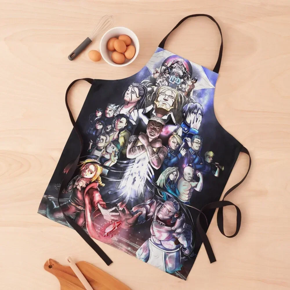 ملصق فيلم Fullmetal Alchemist (العنصر الذهبي) مريلة مطبخ رجل على الطراز الياباني لفتاة المئزر