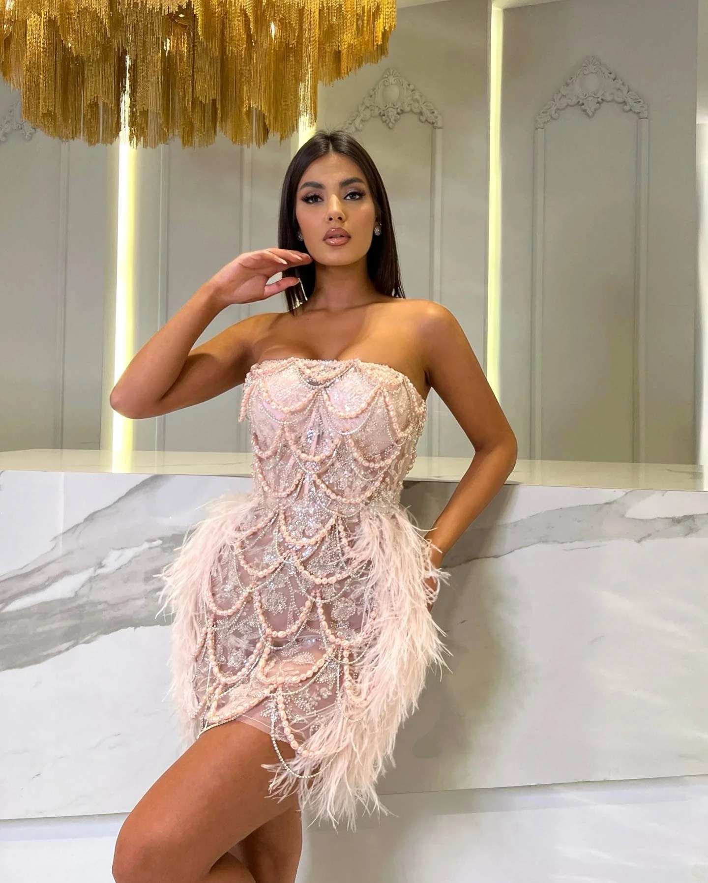 homecoming green dresses V Neck Short Green Lace Prom Dresses, Short Green Lace Formal Homecomi –  jbydress main image 0