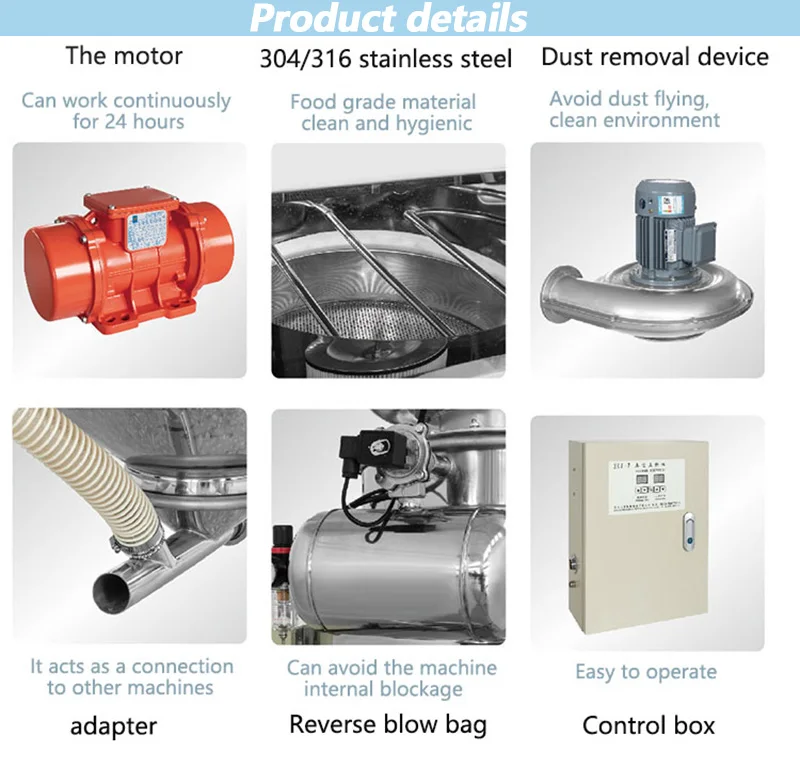 Dust-free Bag Dump Station Manual Unloading Station With Built-in Dust Collector for Powder Material