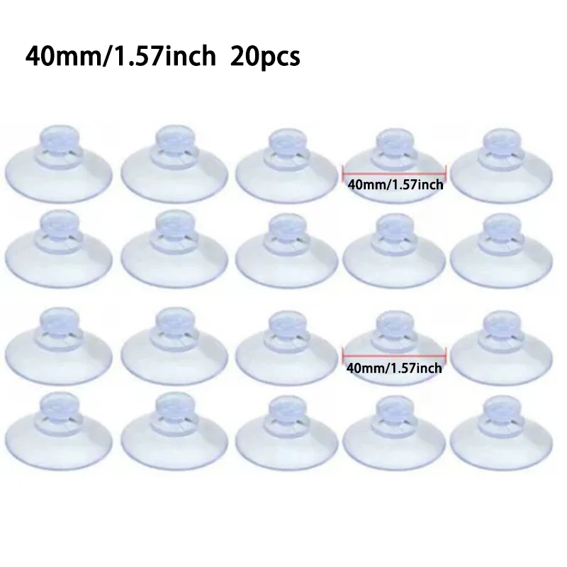 20/40mm Vacuum Cup Suction Cups Transparent PVC Mushroom Head Sucker Hanging Hooks for Home Kitchen Bathroom image 6
