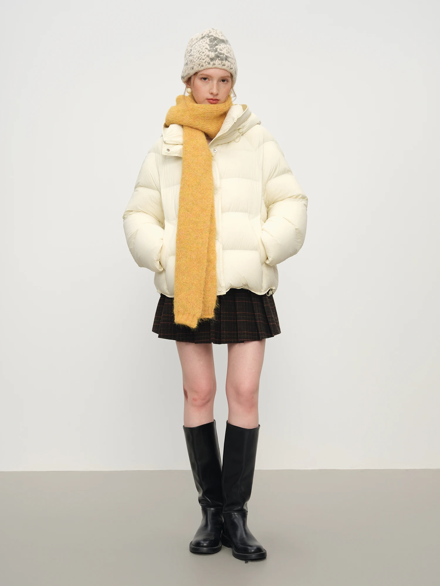 FSLE تنوعا الكورية نمط لون نقي الشتاء وشاح من الصوف شريط حول ياقة الملابس النساء 2025 جديد الصلبة الحلو Ins شيك بسيط لينة