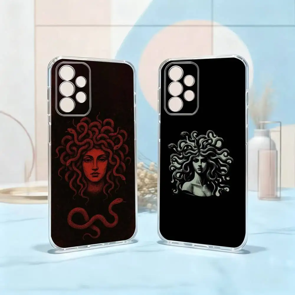 Vintage Mythic M-Medusa  Phone Case Transparent Silicone Soft For Samsung S25,S24,S21,S22,S23,S30,Ultra,S20,Plus,Fe Gift