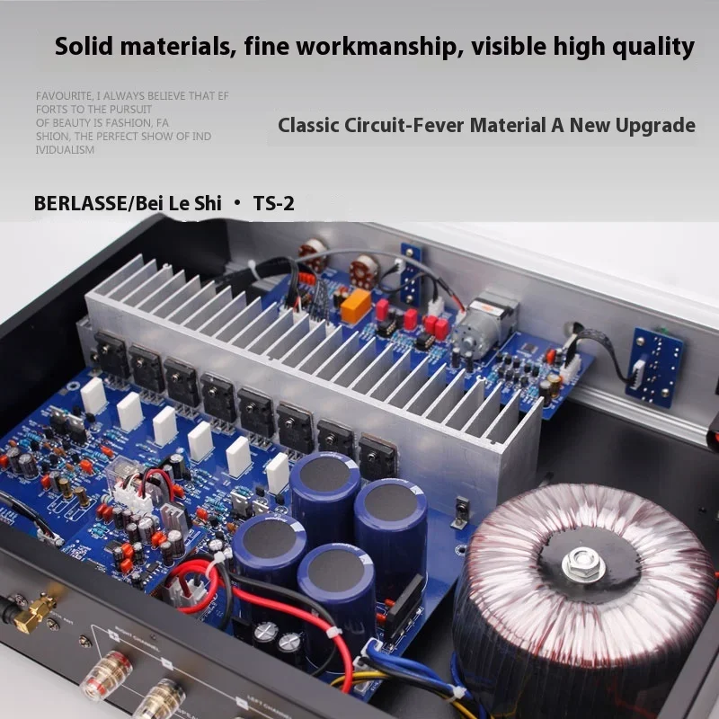 

AMXEKR TS-2 200w*2 2-channel Stereo Amplifier High Power Fiber Coaxial Bluetooth 5.0 with Remote Control Class AB Home Audio