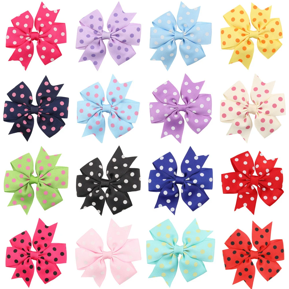 1 Piece Baby Girl Hairpins Hairclip Dot Bowknot Bow Newborn Kids Children Hair Accessory Hairbands Clothing Photography