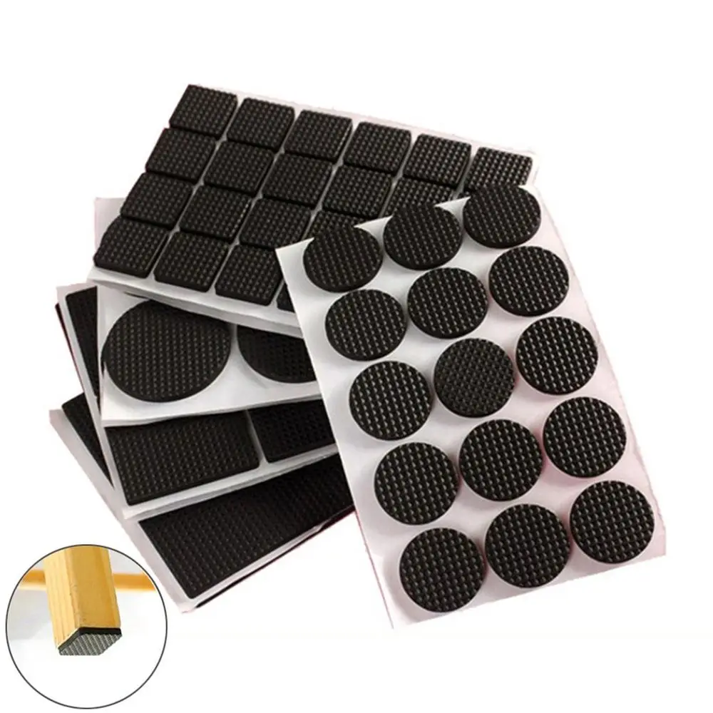 1/2/6/15/24PCS Soft Table Chair Fittings Self-adhesive Furniture Leg Pads Anti-slip Mat Anti Noisy Floor Protector