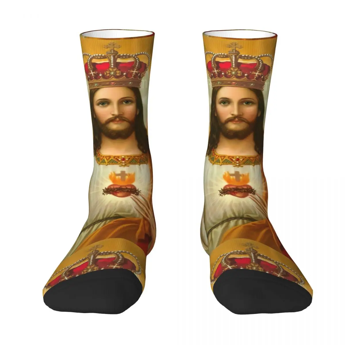 Jesus Unisex 3D Print Mens Socks Innovatively Middle Tube Harajuku Sock Crew Socks Unisex One Driver Dress Socks