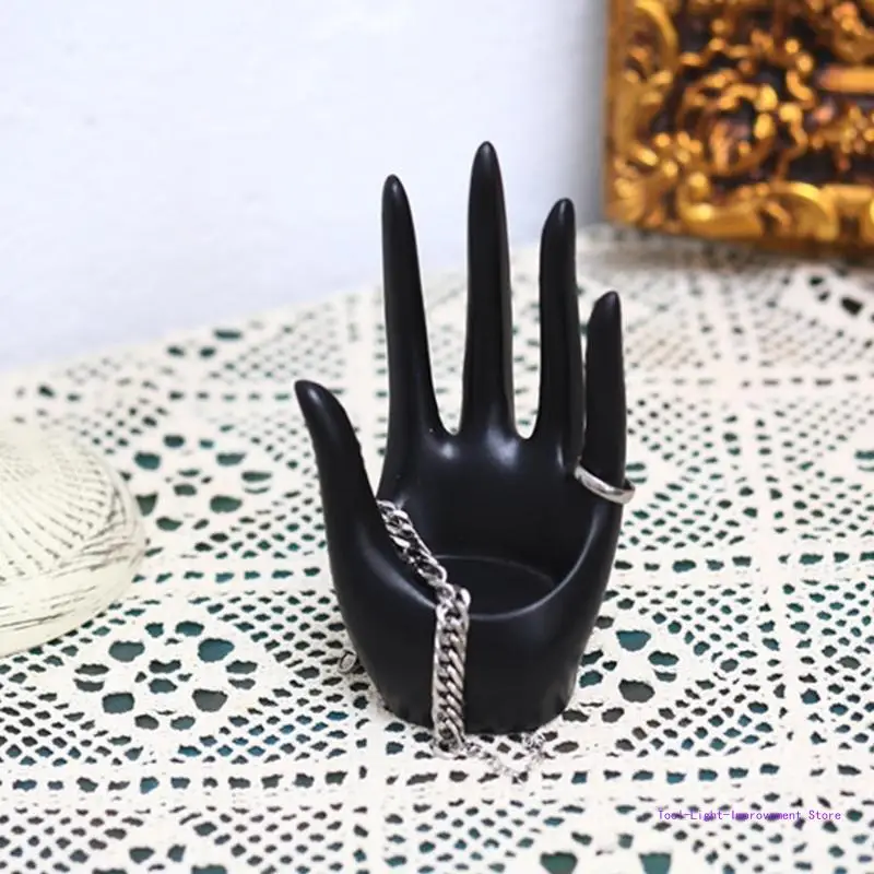 C63E Hand for Palm Holder Candlestick Rack Incense for Burner Jewelry Watch Rings Display Rack for Home Office Living