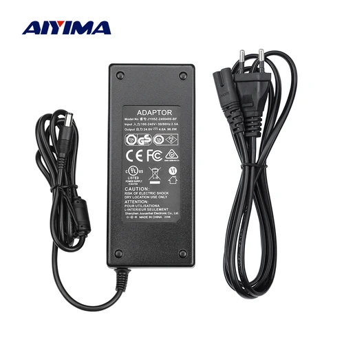 AIYIMA Audio 24V amplificadores domésticos adaptador de corriente AC100-240V a DC24V 4A fuente de alimentación DIY para amplificador de potencia enchufe UE EE. UU. Reino Unido AU