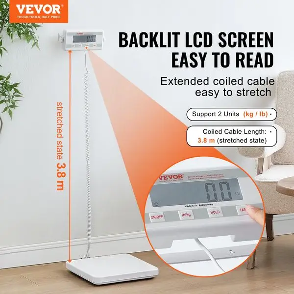 Bilancia medica portatile VEVOR Bilancia professionale per medico digitale 440LBS