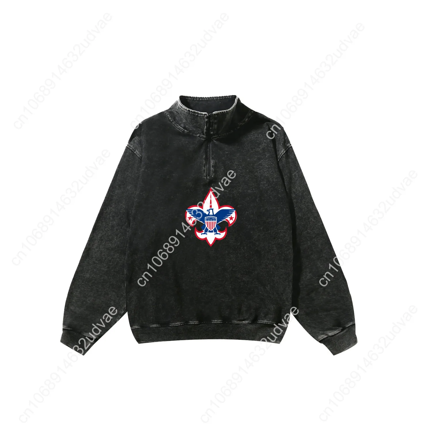 Scouts of America Retro Sweatshirt Man Woman Teenager Vintage Pullover Half Zipper Sweat Shirt Photo Custom Long Sleeved Tshirt