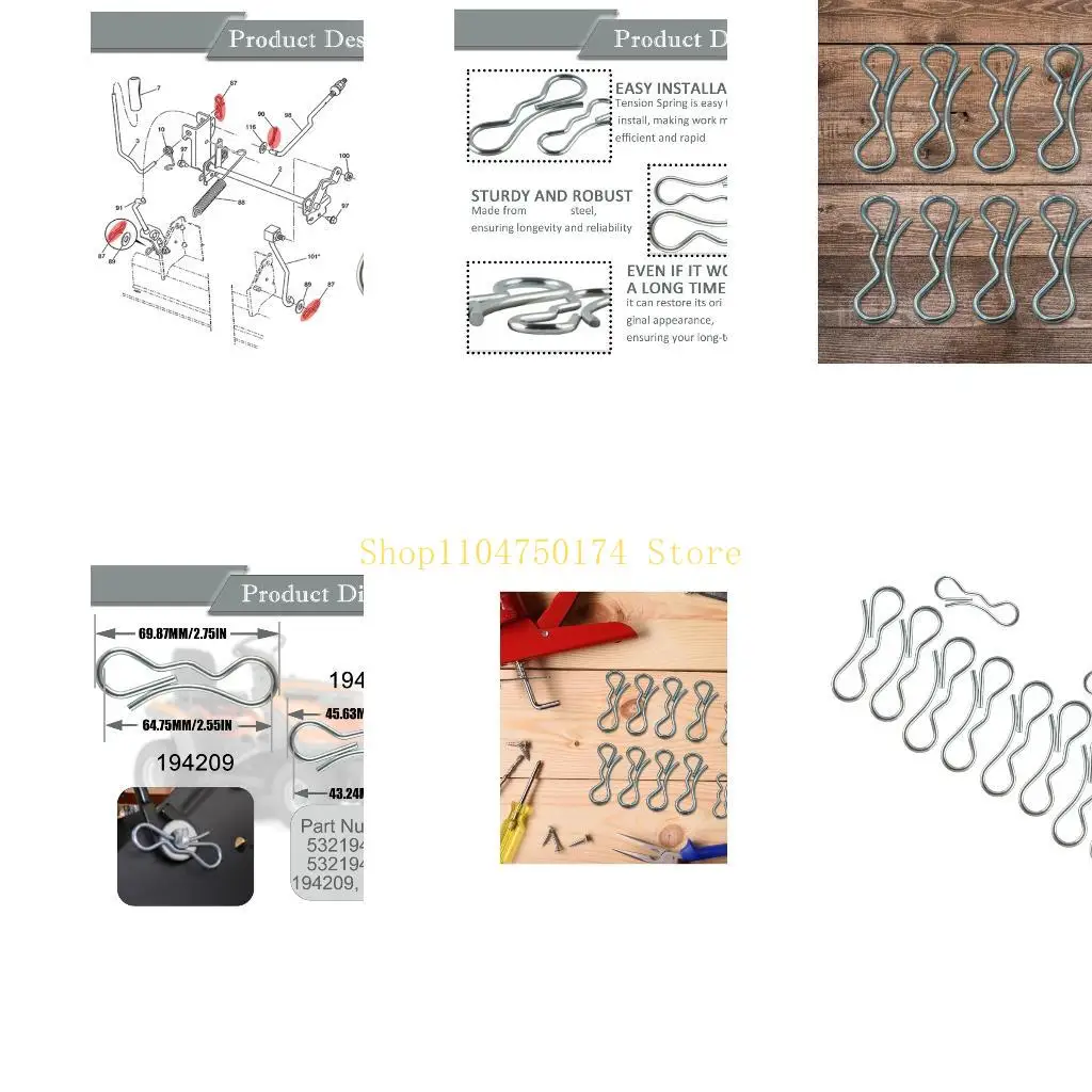 Lawn Mower Deck Repair 10 Piece Deck Retaining Hardware Assortment with 194208 194209 Parts for Replacing Missing Deck Fasteners
