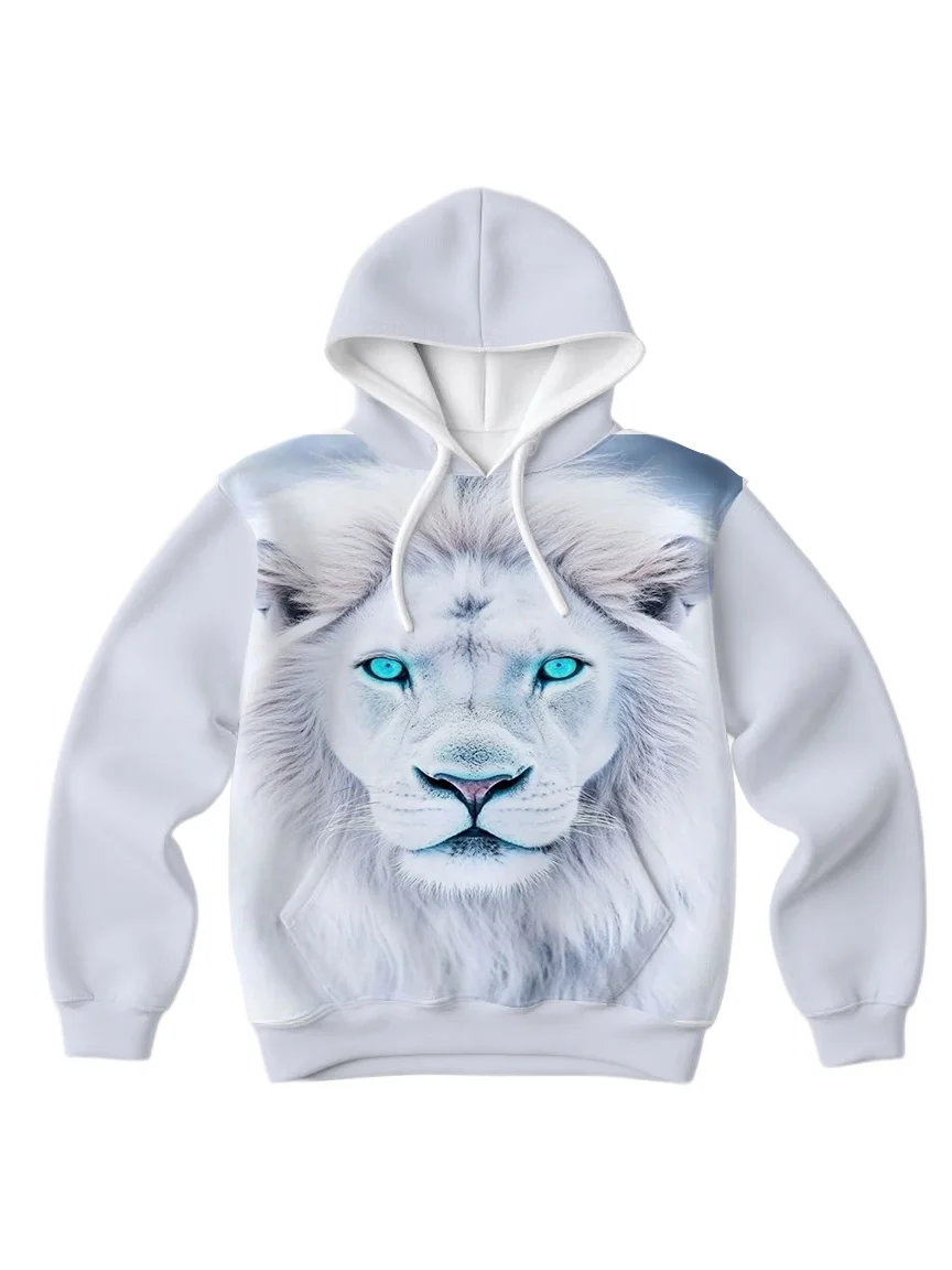 

2025/26 Latest Popular Hoodies Y2 Animal Lion Street Trend 3D Autumn/Winter Adult Men's and Women's Large Pocket Hoodies