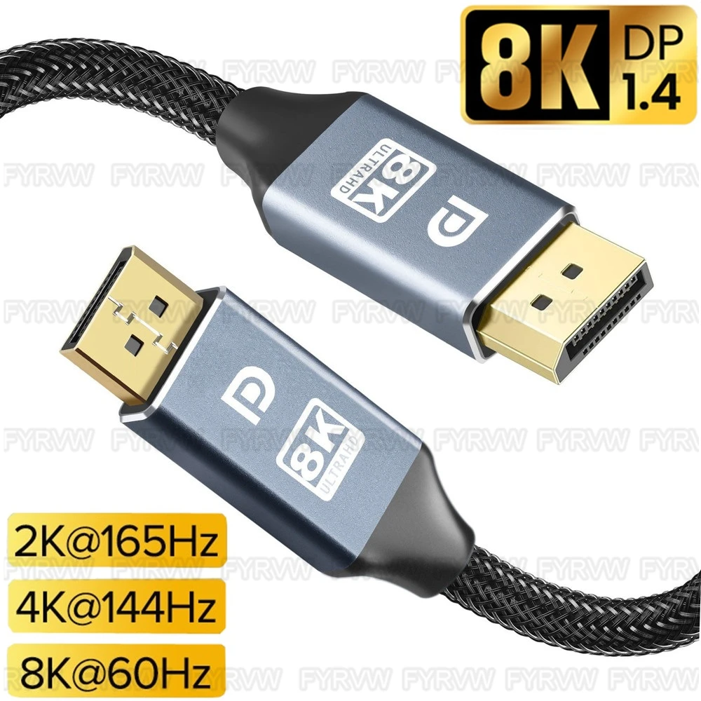 كابل Dp من displayport ، hz ، 8k ، 4k ، من من من من من نوع Dp ، hz ، محول للفيديو ، الكمبيوتر الشخصي ، الكمبيوتر المحمول ، التلفزيون