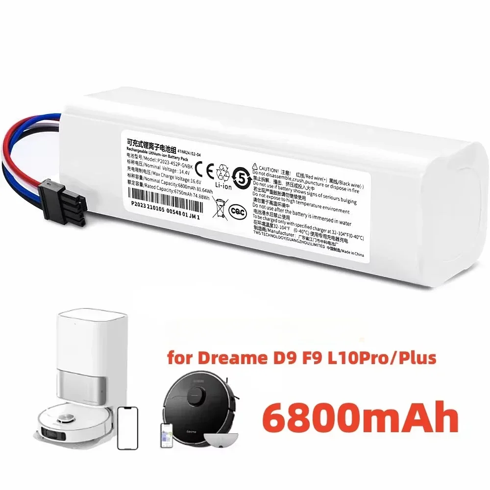 

14.4V Robotic Vacuum Cleaner Replacement Battery For Dreame F9 D9 L10 Z10 Pro Plus MAX RLS3 RLS5 RLS5L RLS5D Accessories Parts