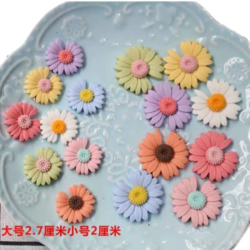 100pcs/lot Sunflower DIY Resin For Diy Decoration Crafts Phone Hair Accessories