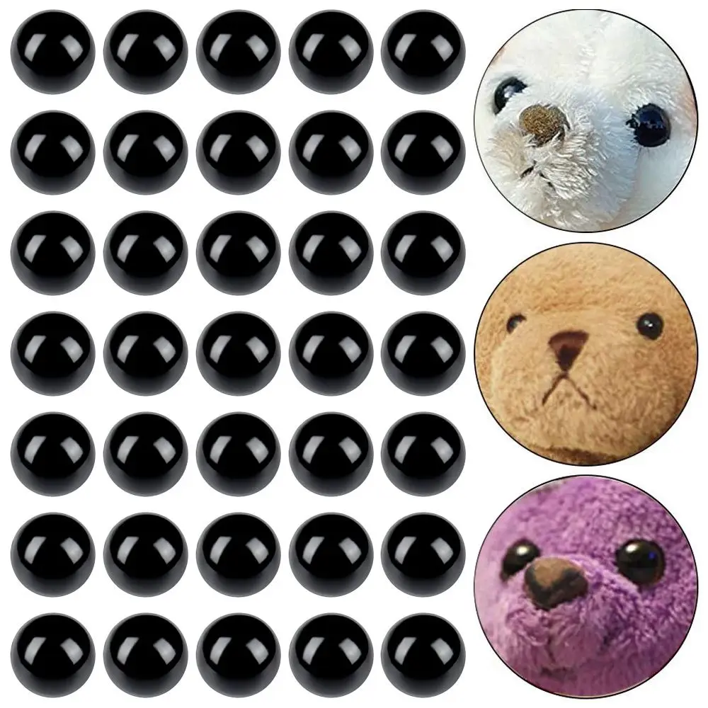 Juguete de peluche de plástico, Ojos de seguridad negros, 9-25mm, accesorios para muñecas, osos, aguja, fieltro, animales, fabricación de marionetas, regalo de Navidad