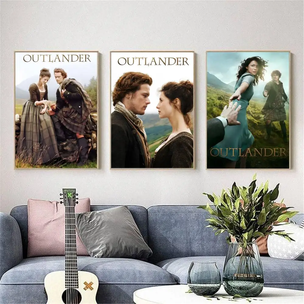 O-outlander مسلسل تلفزيوني اللوحة الخط غرفة نوم المنزل مقاوم للماء قماش المشارك غير المؤطرة جدار الفن طباعة الديكور جدارية