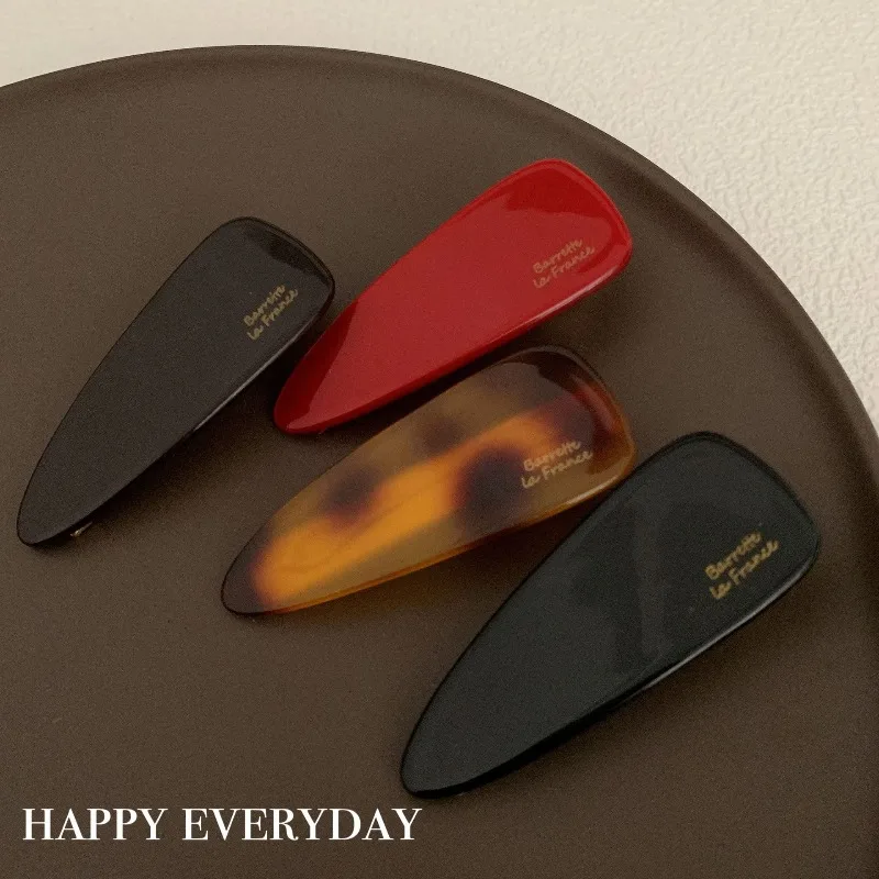

Retro Acetate Teardrop Hair Clip Side Simple Duckbill Barrettes for Women Girls Elegant Cute Non Slip No Damage Daily Essentials