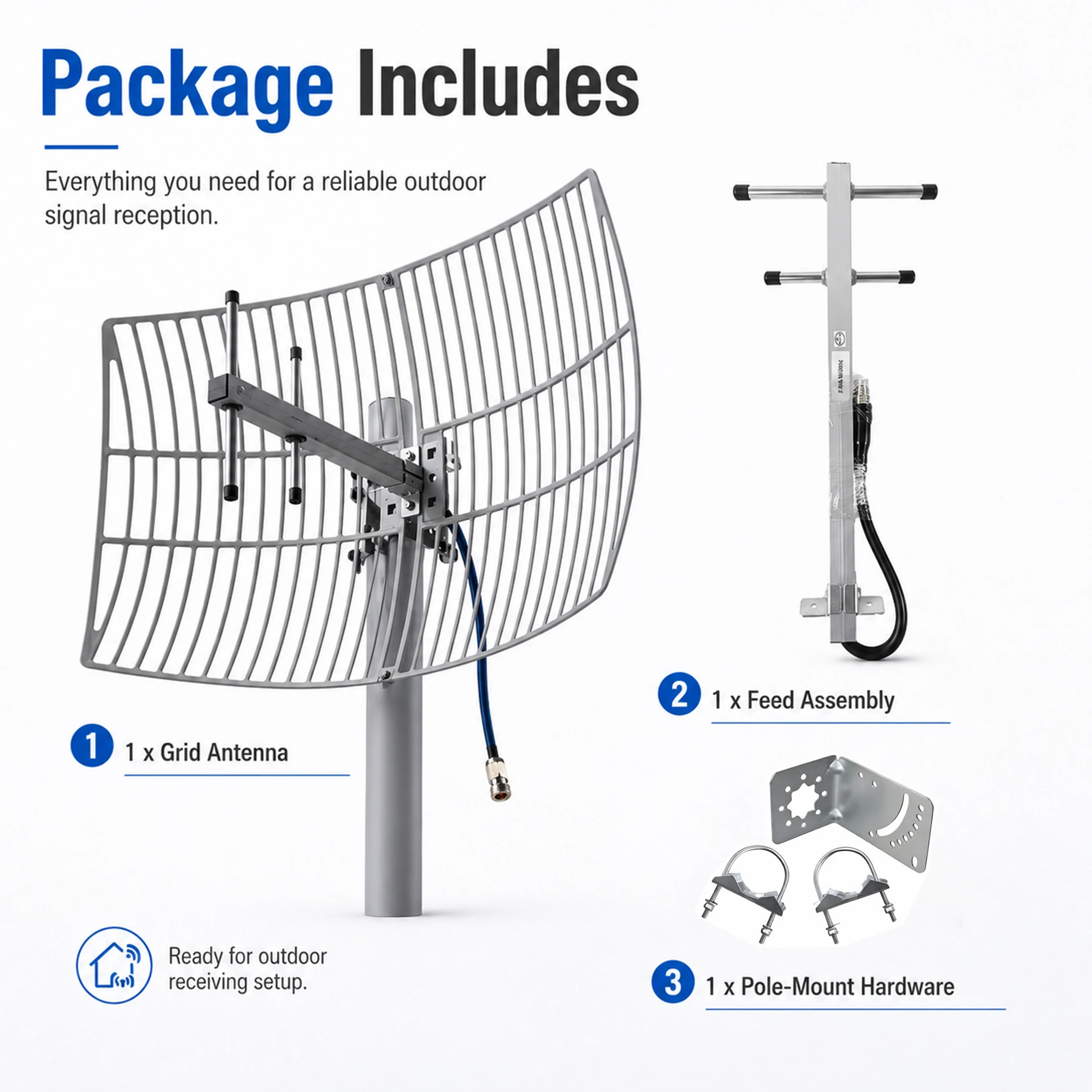 Outdoor 16dBi High Gain Cell Phone Signal Booster Powerful 806-960MHz Antenna for Lora IoT Lorawan Medical Remote Monitoring