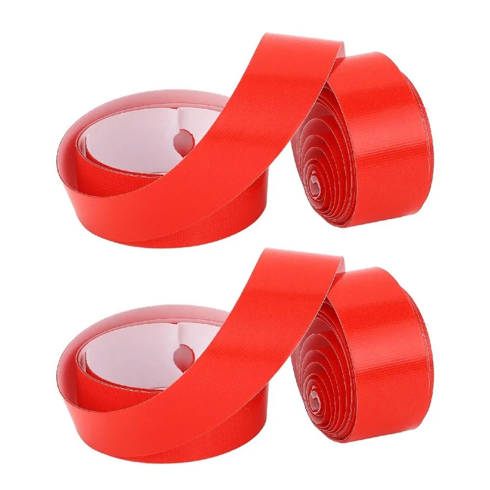 2PCS 6.5FT Length Tubeless Bicycle Tire Liner PA Elasticity Bicycle Tire Liner High Toughness Red Bicycle Wheel Tape
