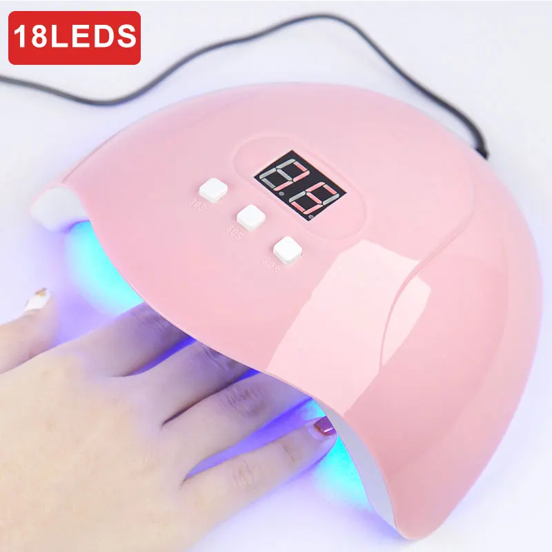 Nail UV Lamp 18LED Nail Dryer Suitable For All Gel Varnish Polishing And Curing With Timer Mode Suitable For Home Manicure Tools