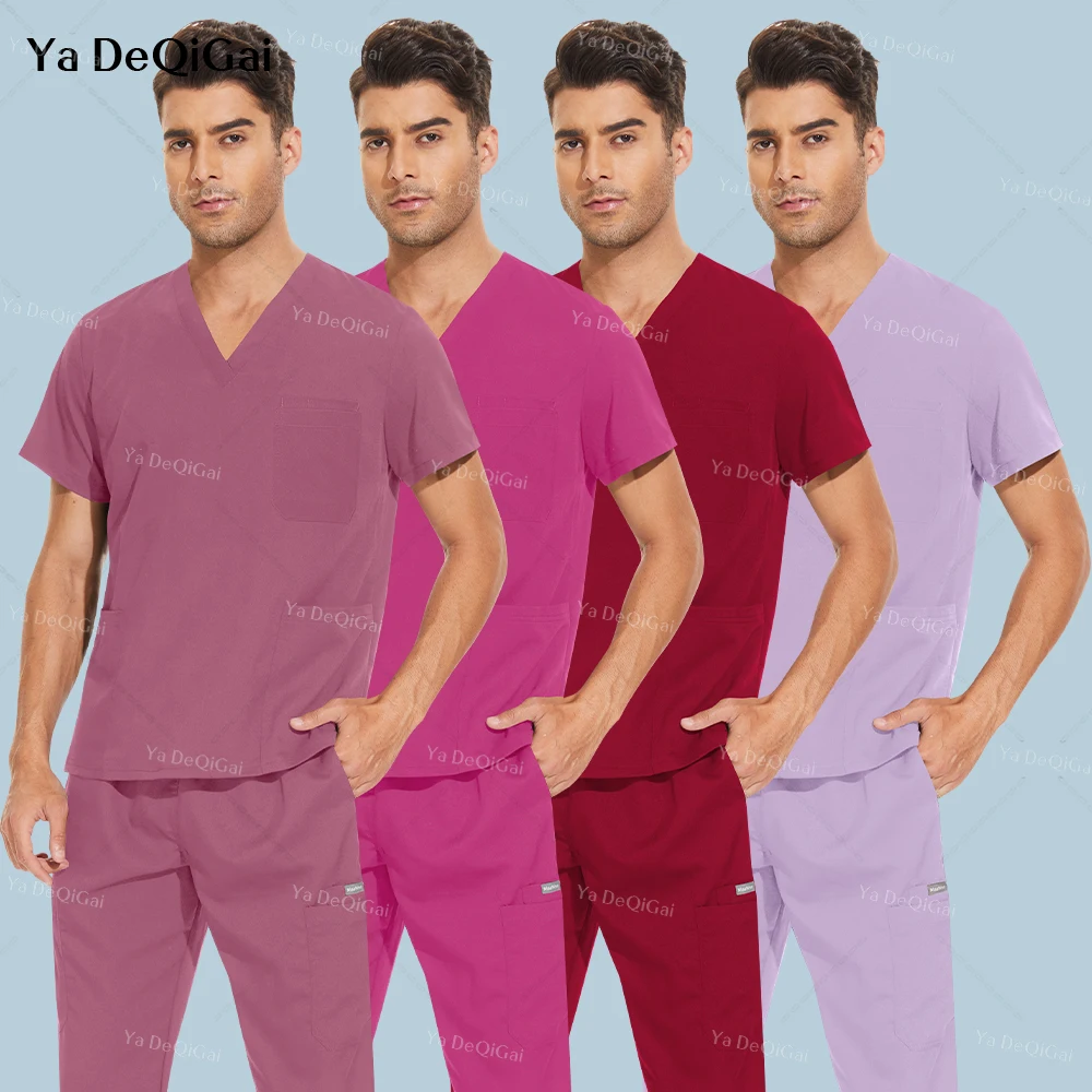 

New Style High-quality Men's Scrubs Set Medical Surgical Uniform Lab Clinical Work Suits Hospital Doctor Pants Set Nurse Clothes
