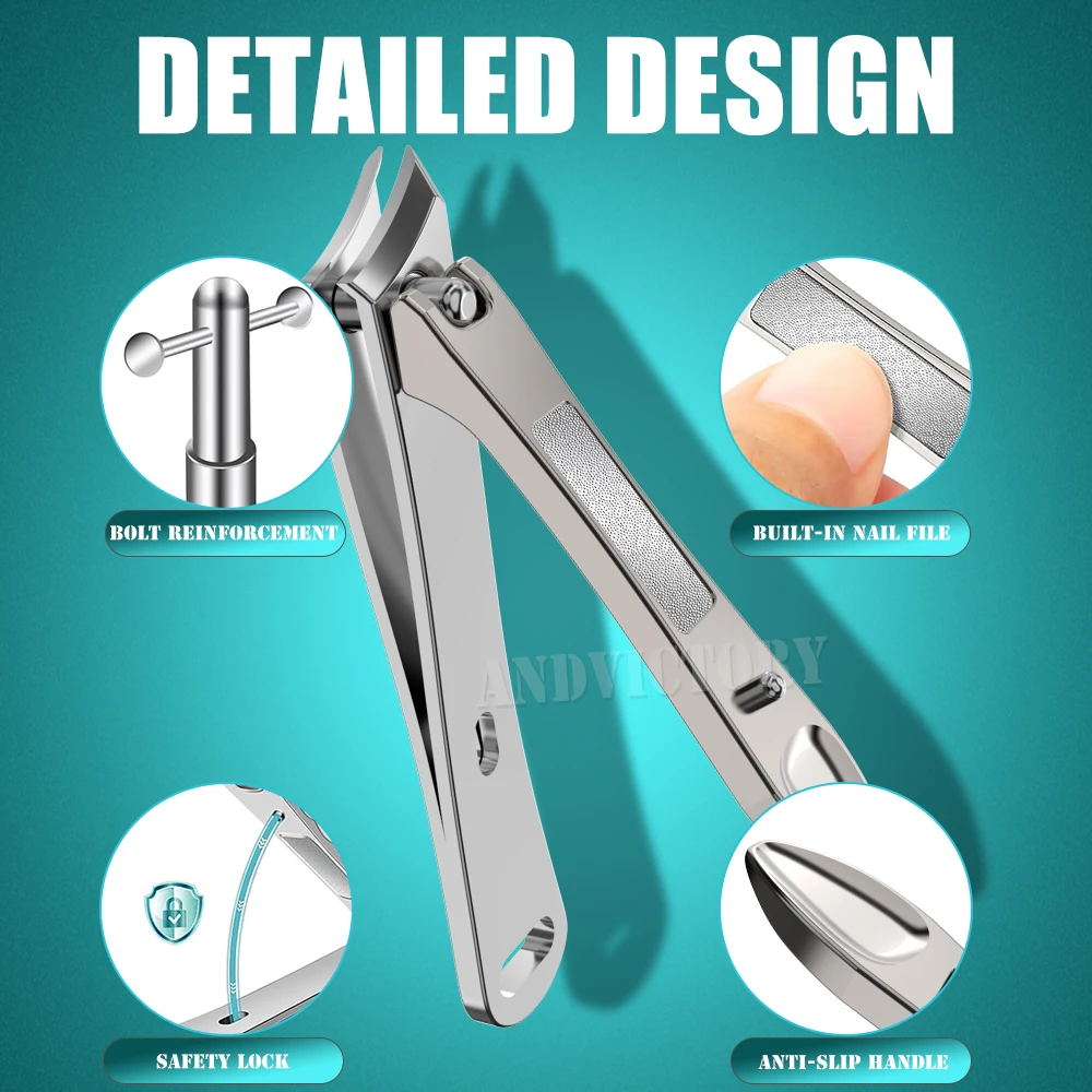 1 قطعة مقص أظافر نام مائل منحني شفرة أظافر كليبرز للأظافر السميكة الفولاذ المقاوم للصدأ المهنية أظافر المقص