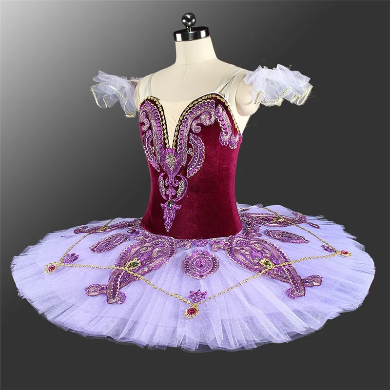 

Professional High Quality Custom Size Adult Performance Wear Purple Tutus Ballet