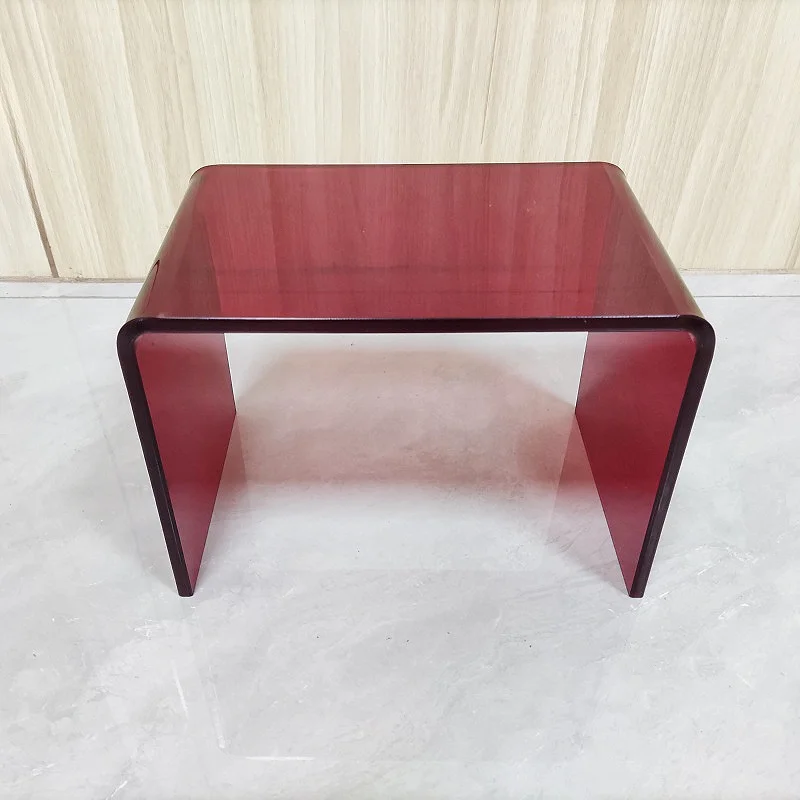 أثاث منزلي حديث وبسيط على شكل حرف U من الأكريليك الشفاف ومسند للقدمين مقعد أحذية منخفض #2