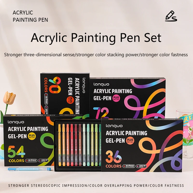 

Гелевая ручка для акриловой живописи, наконечник 1 мм, чернильные ручки большой емкости, художественные принадлежности для дневника, открытки, раскрашивания, посуды, штабелируемые цвета
