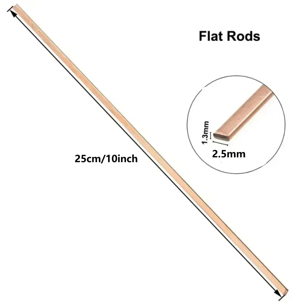 Brazing Rods For Refrigeration Flat Electrode 250mm Copper Brazing Rods Easy To Shape No Cracks Sturdy Construction