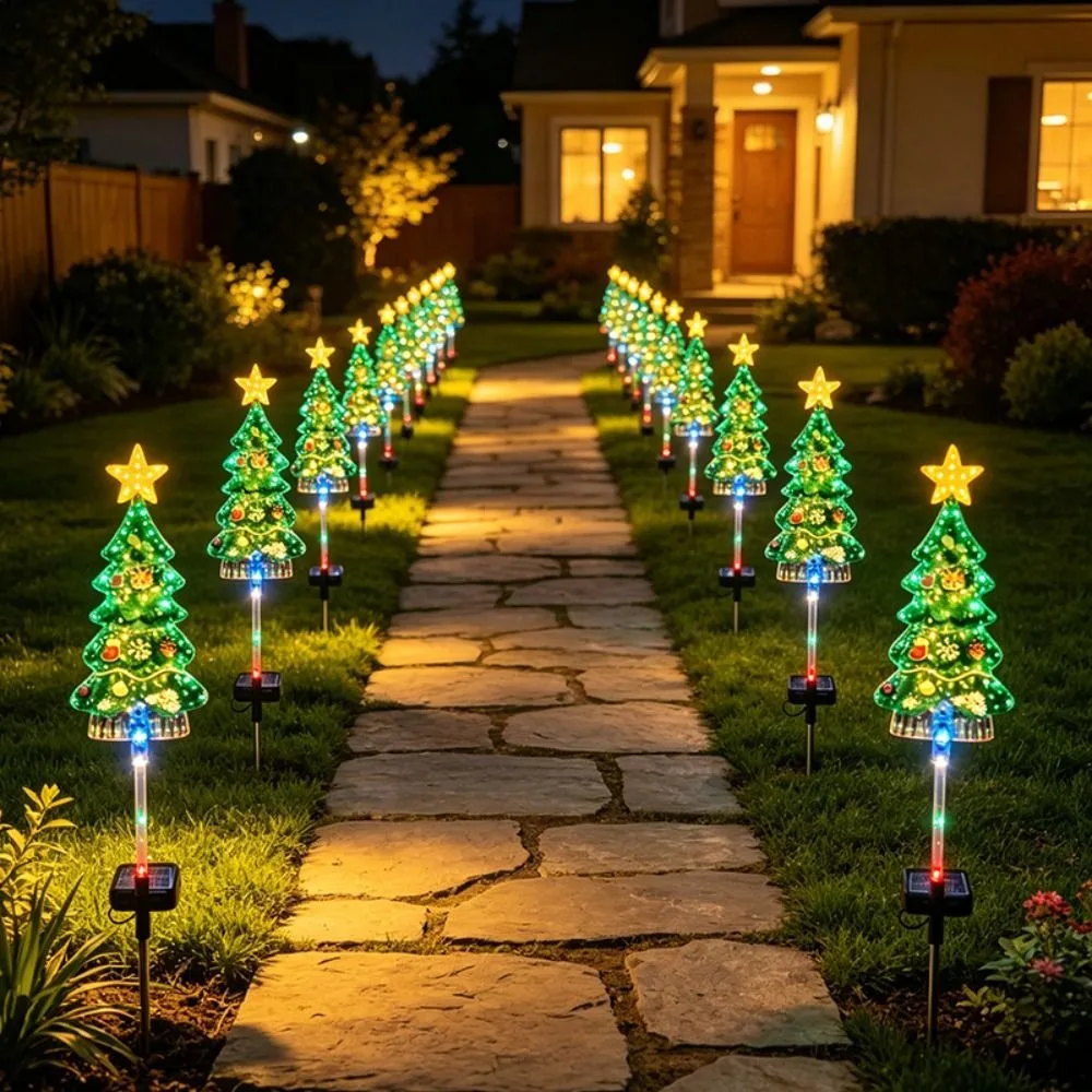 Waterproof Solar Christmas Tree Lights Weatherproof Energy Efficient Solar Powered Lights Solar Powered Dusk To Dawn