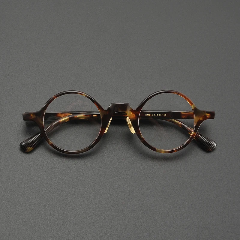 High-quality celluloid retro tortoiseshell glasses frame, large face, fashionable round shape with nose rest design optical glas