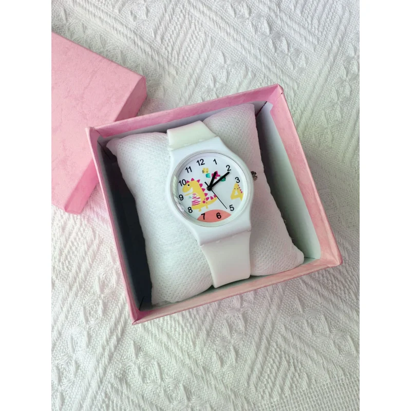 Muslimate Watch Cartoon Little Dinosaur Student Children Watch Quartz Watch Pointer Candy Color