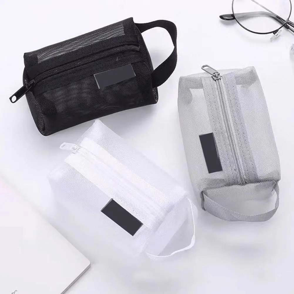 

1/3PCS Mesh Bag Portable Hand-held Bath Storage Cosmetic Bag Black Fitness Bath Pocket Bath Storage Bag